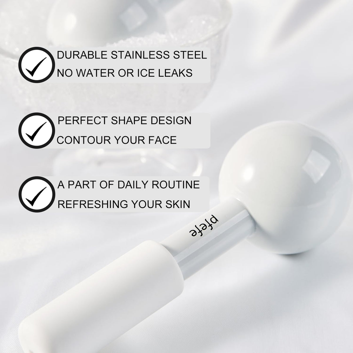 Ice Globes for Face & Eyes, Unbreakable Stainless Steel Cryo Sticks for Beauty Routines, Facials