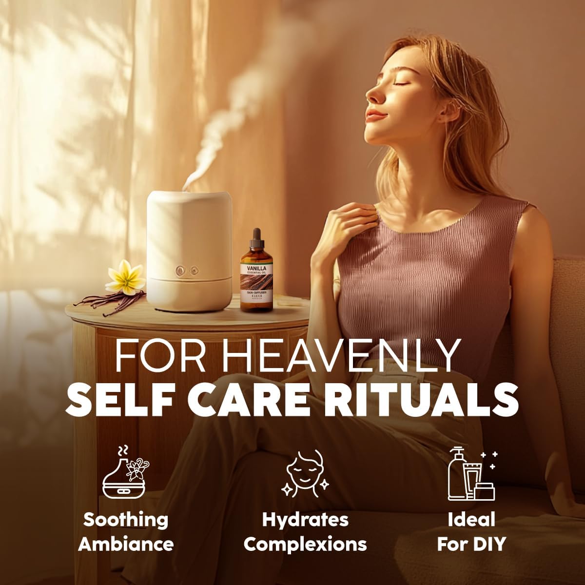Kukka Vanilla Essential Oil for Diffuser & Skin - 4 Fl Oz - Vanilla Oleoresin Essential Oil - Long