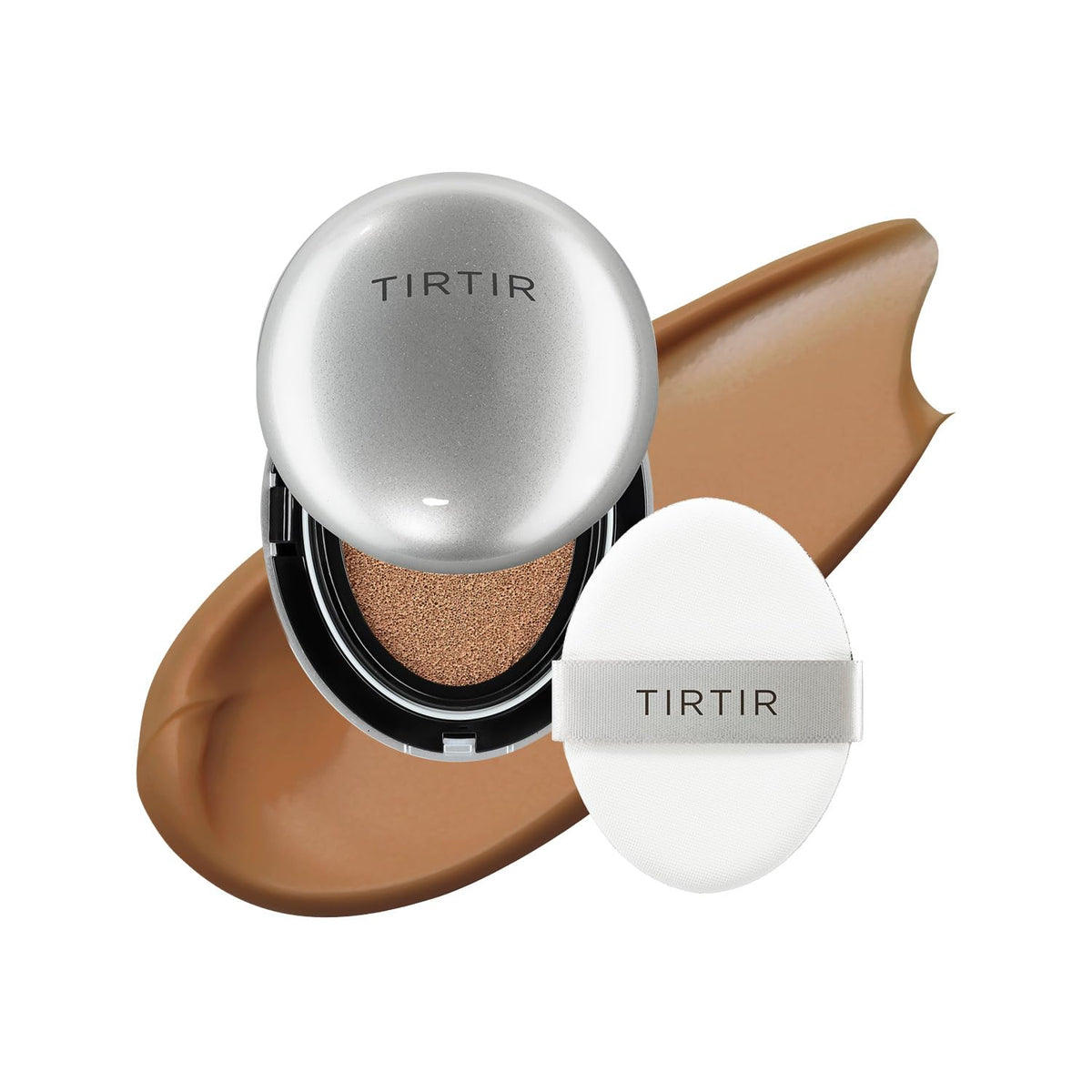 [*Mini Size*] TIRTIR Aura Glow Silver Cushion | Korean Cushion Foundation, (#43N Deep Cocoa, 0.15