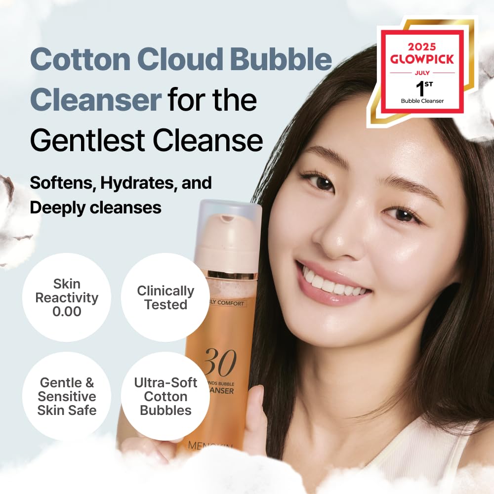 MENOKIN Cotton Cloud Bubble Cleanser [Daily Comfort] Betaine for Lasting Hydration, Low pH for