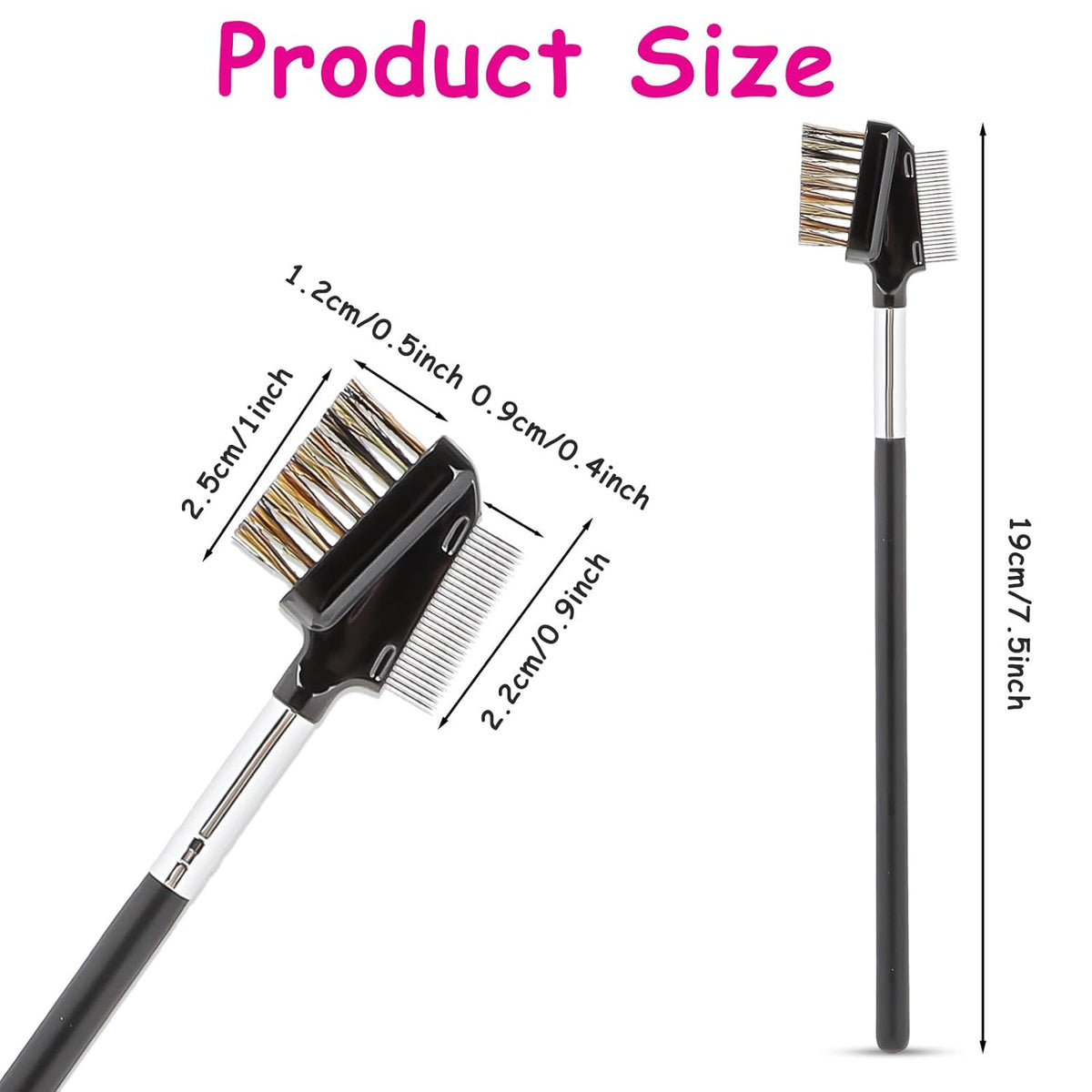 1 Pcs Eyebrow Brush, Metal Eyelash Comb, Resuable Dual Eyebrow Comb, Eye Brow Makeup Brush Eye Lash