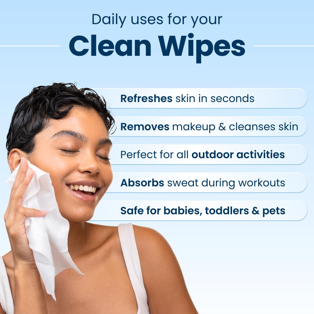 Clean Skin Club XL Premium Face Wipes, Extra Moist Makeup Removing Towelettes, Facial Cleansing