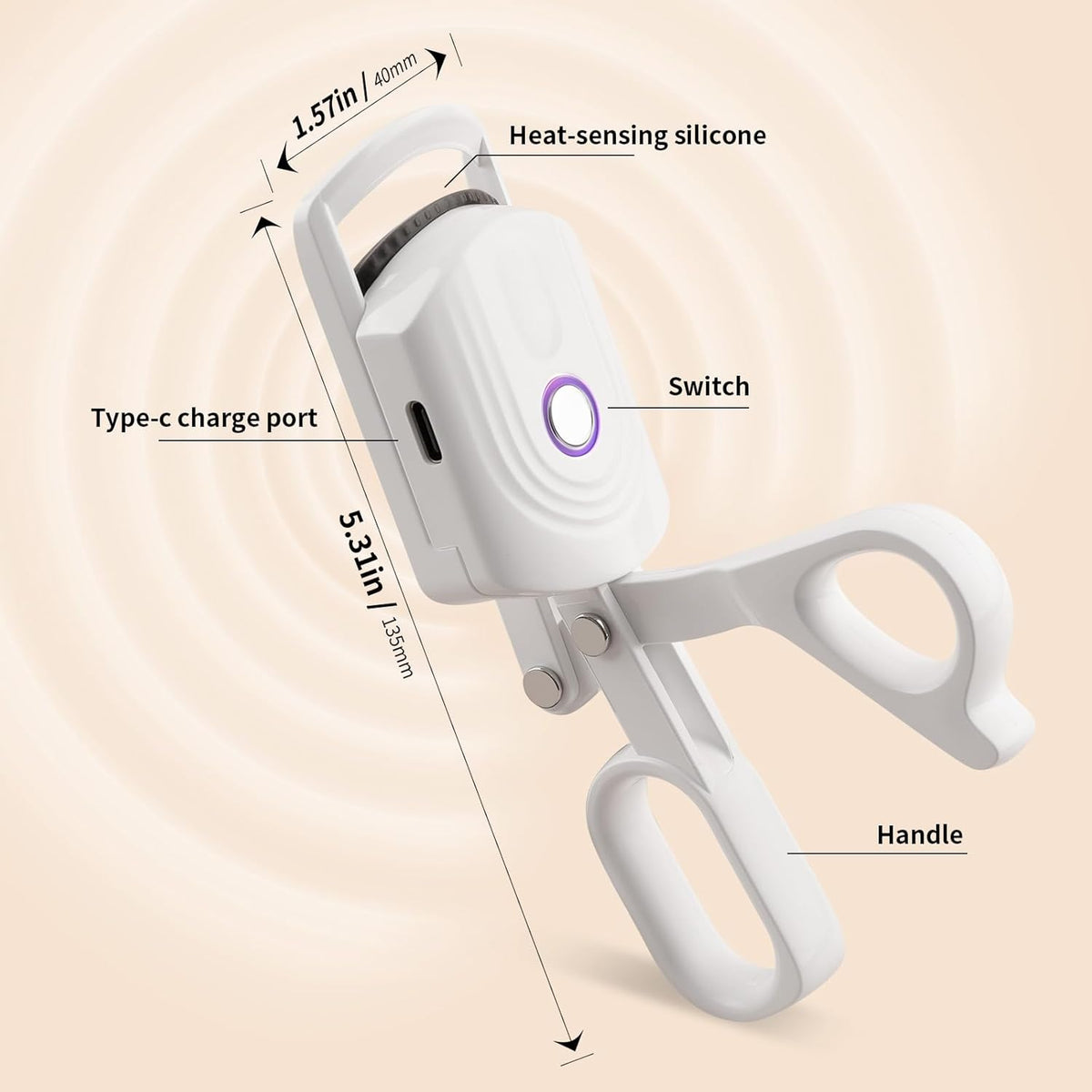 docolor Heated Eyelash Curler Fast Heat up Within 10s, 24 Hours Long Lasting Electric Eyelash