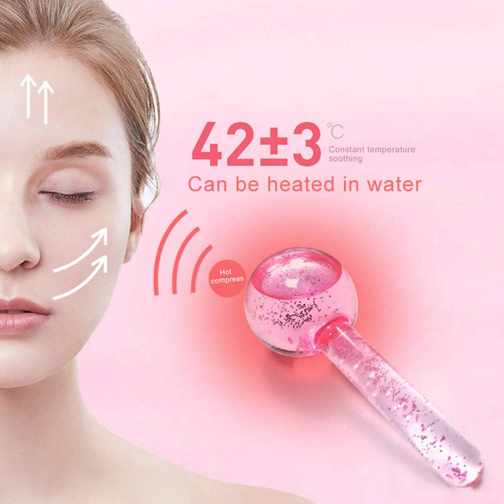 Facial Ice beauty ball- 2PC Globes Pink Facial Roller for Cold or Hot Skin Massagers Globe Durable