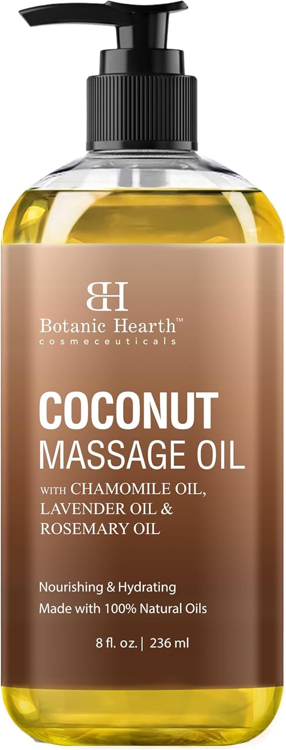 Botanic Hearth Coconut Massage Oil | Ultra|Glide Formula with Soothing Aroma |Made with Natural