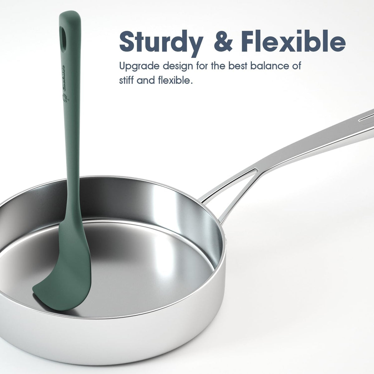 5 Pieces Silicone Spatula Set, Food Grade Rubber Spatula, Upgrade Strong Handle with Ergonomic