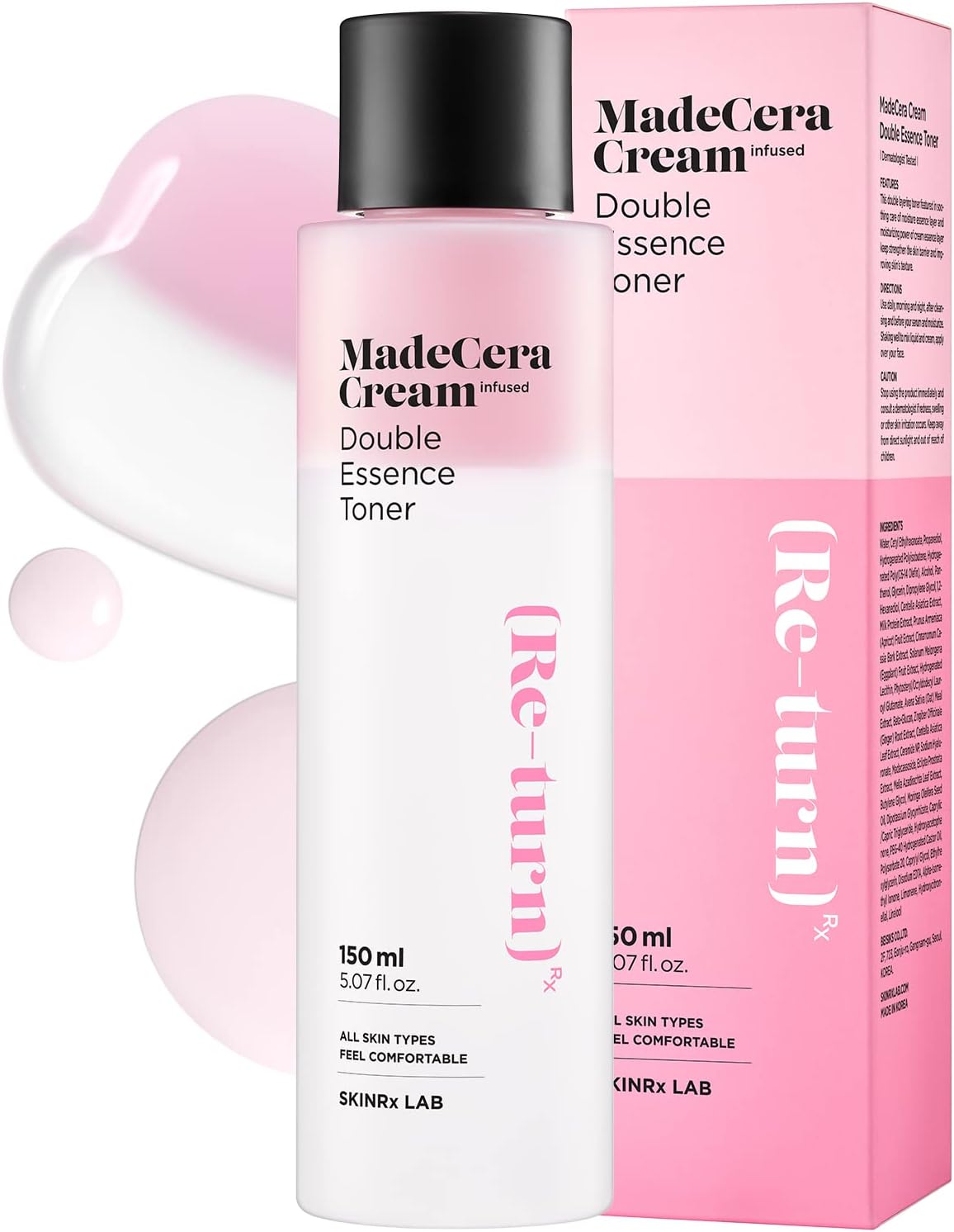 SKINRxLAB MadeCera Cream Double Essence Korean Toner 150ml (5.07fl.oz.) - Hydrating and Soothing