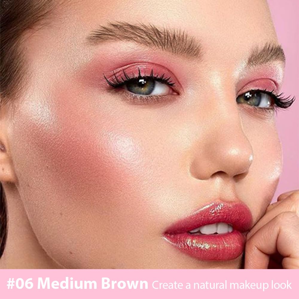 evpct 1Pcs Midium Brown Magic Microblading Eyebrow Contouring Pen Brow Pencil, with 4 Brush