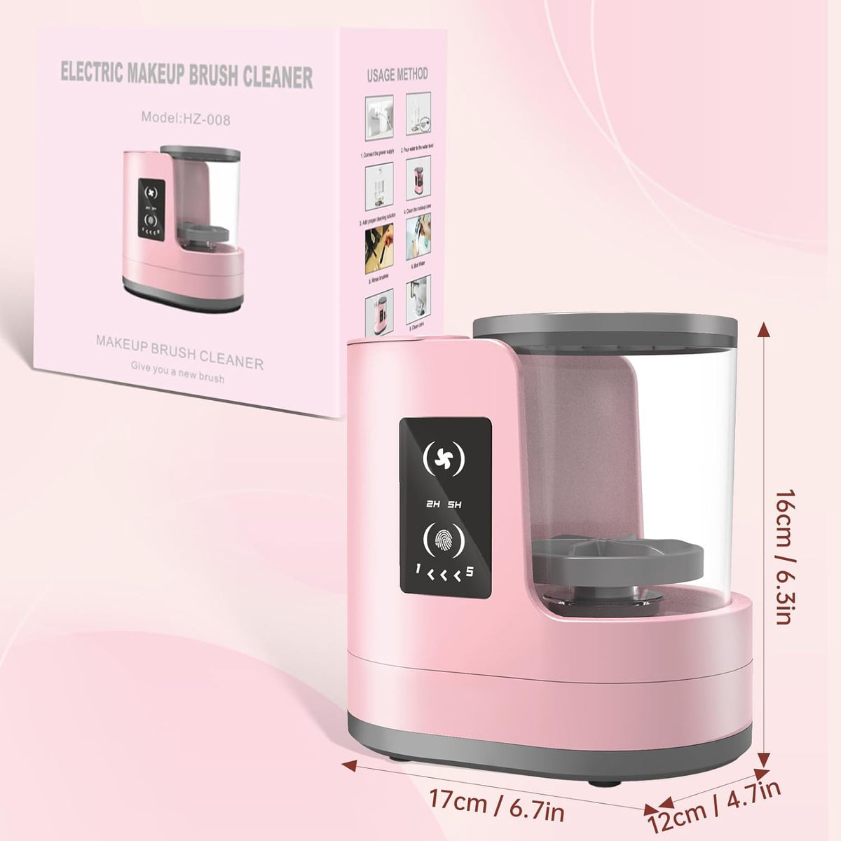 3 IN 1 Electric Makeup Brush Cleaner Machine With Makeup Brush Dryer-Holder-Portable Automatic USB