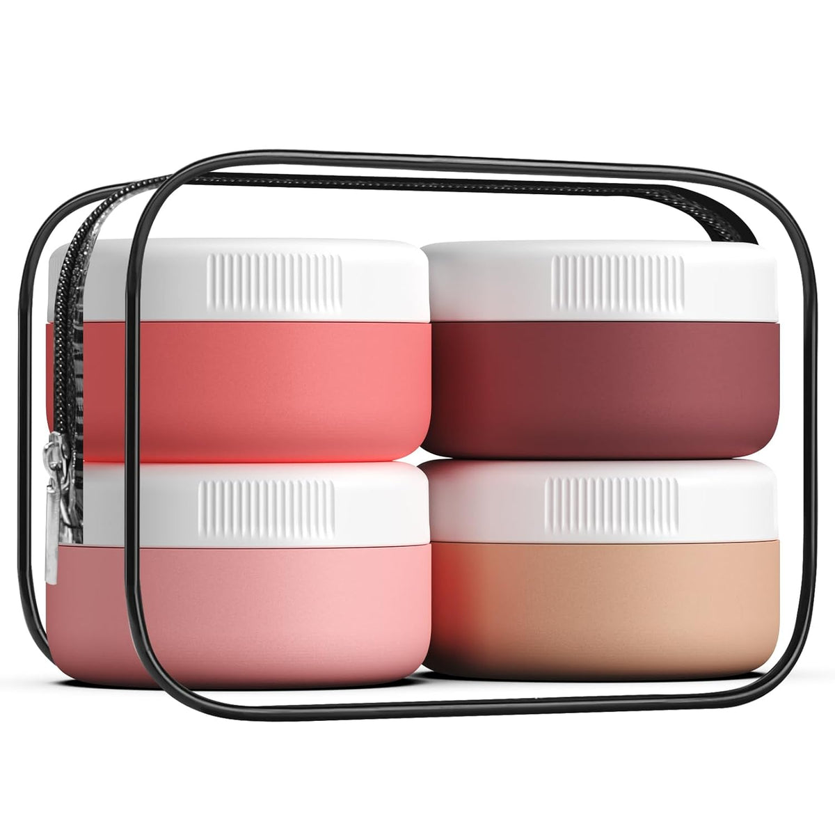 Travel Containers for Toiletries, Silicone Cream Jars BPA-Free, Leak-proof 1.35oz Travel Size