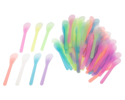 100 PCS Cosmetic Spatula for Makeup Face Mask Plastic Spoon Disposable Makeup Tools for Mixing and