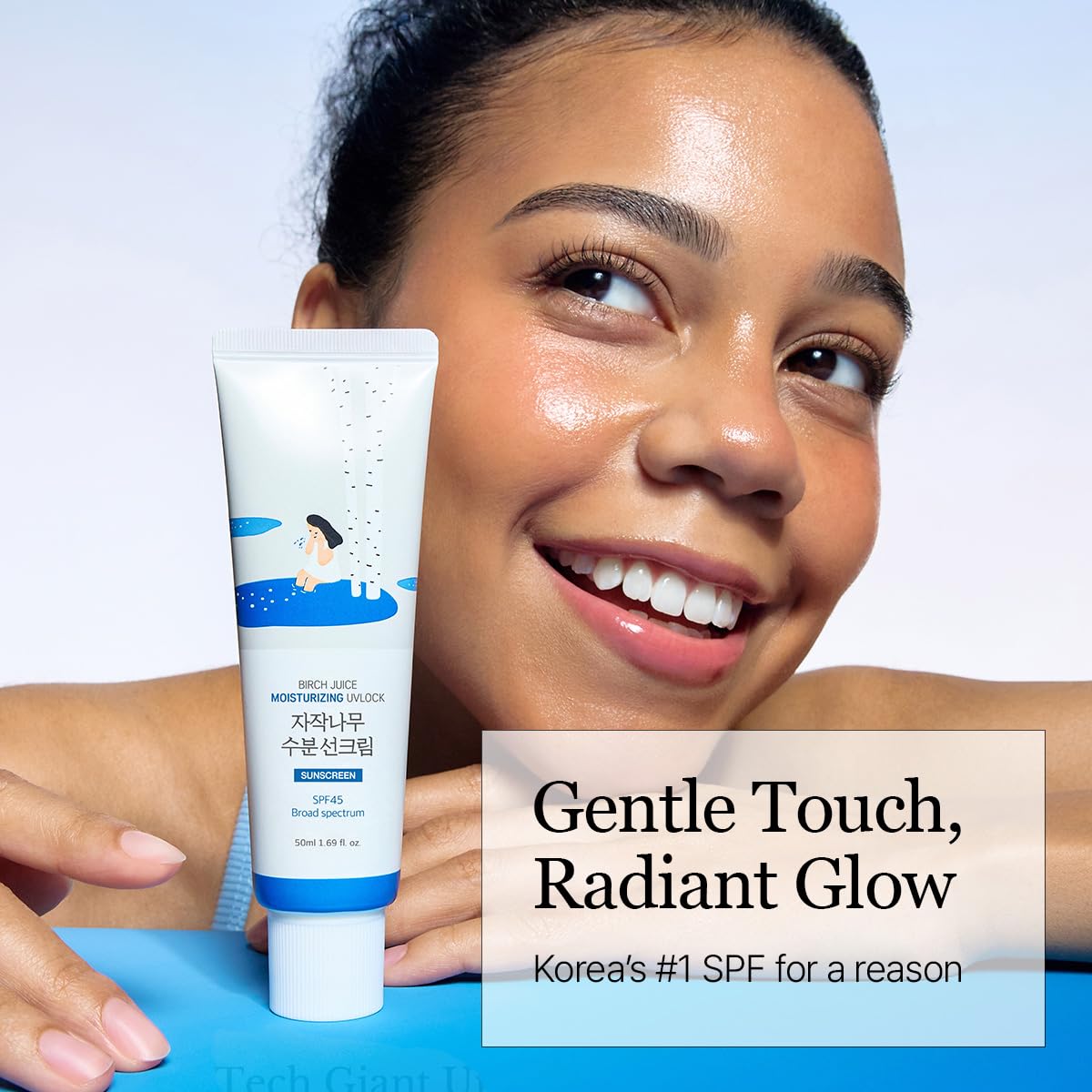 ROUND LAB Birch Juice Moisturizing UV LOCK SPF 45 | NBC No1 SPF, Glow Sunscreen for Daily Skincare