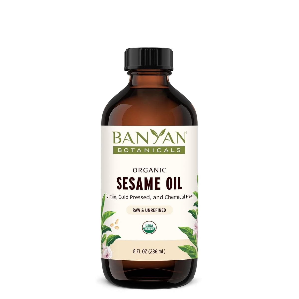 Banyan Botanicals Sesame Oil – Organic & Unrefined Sesame Oil for Skin, Body, Hair & More