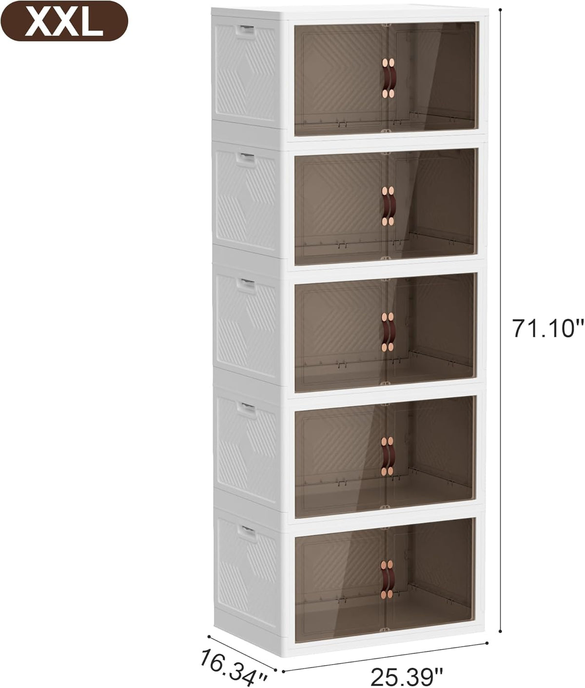 JOYMOOP Folding Storage Bins, 420 Quart Collapsible Storage Boxes with Wheels and Door, Stackble