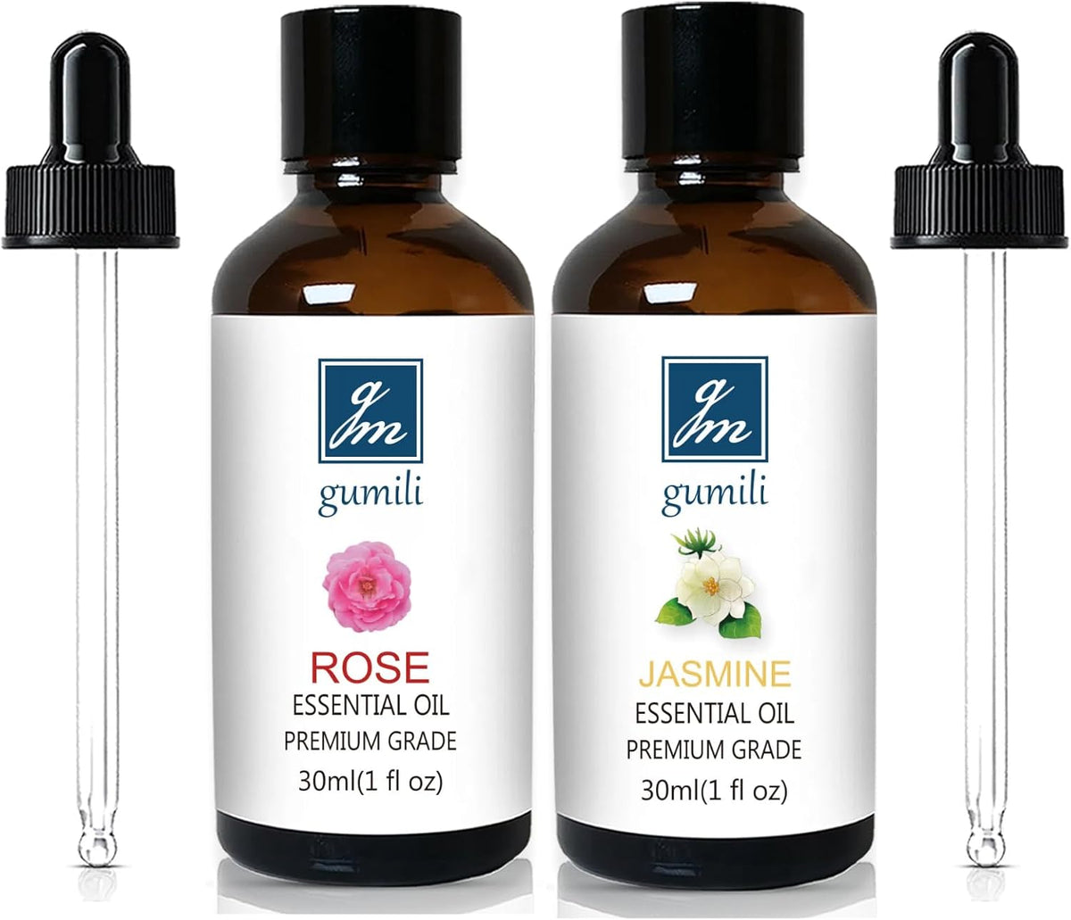 Rose Essential Oil and Jasemine Essential Oil, Floral Scent Oils Home Fragrance Oils for Diffuser