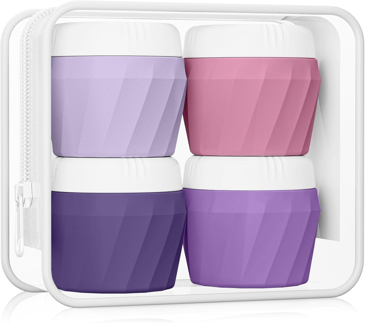 Travel Containers for Toiletries, Premium Silicone Cosmetic Cream Jars, TSA Approved Leak-Proof