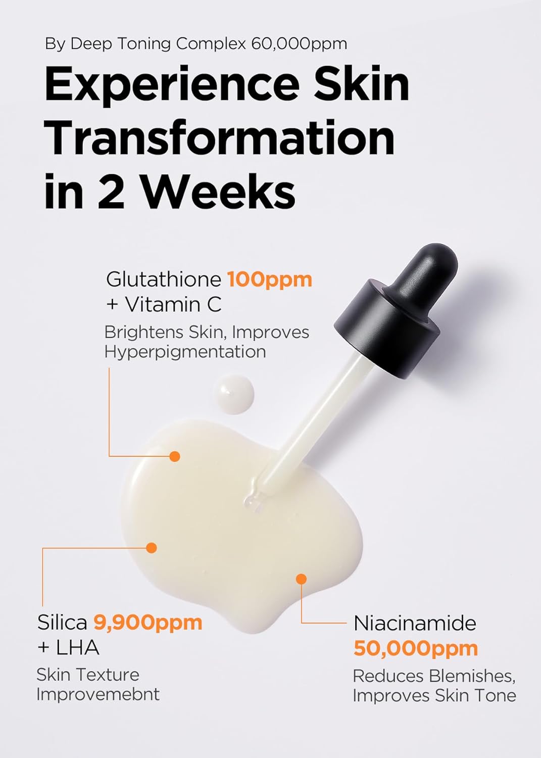 Bewants Skin Brightening Glutathione Serum, Deep Toning Complex for Even Skin Tone, with Vitamin C