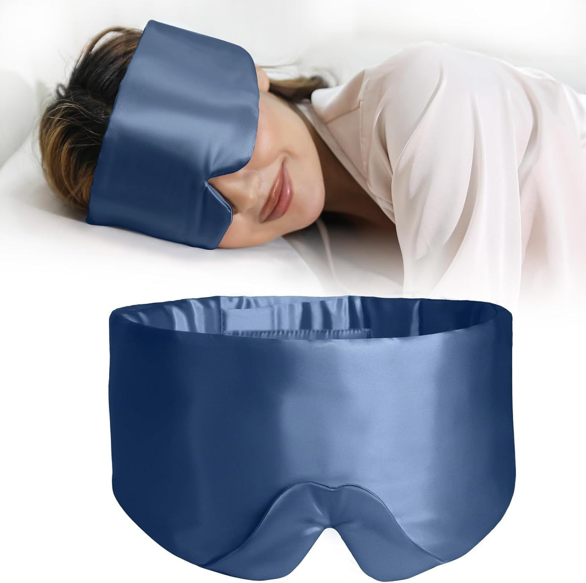 ZIMASILK 100% 22 Momme Mulberry Silk Sleep Mask - Full Silk Filled, Ultra-Soft & Breathable