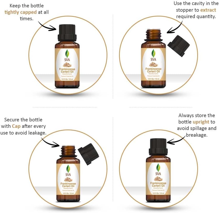 SVA Frankincense Essential Oil – 1/3 Fl Oz – 100% Natural Boswellia Carterii Oil - for Diffuser