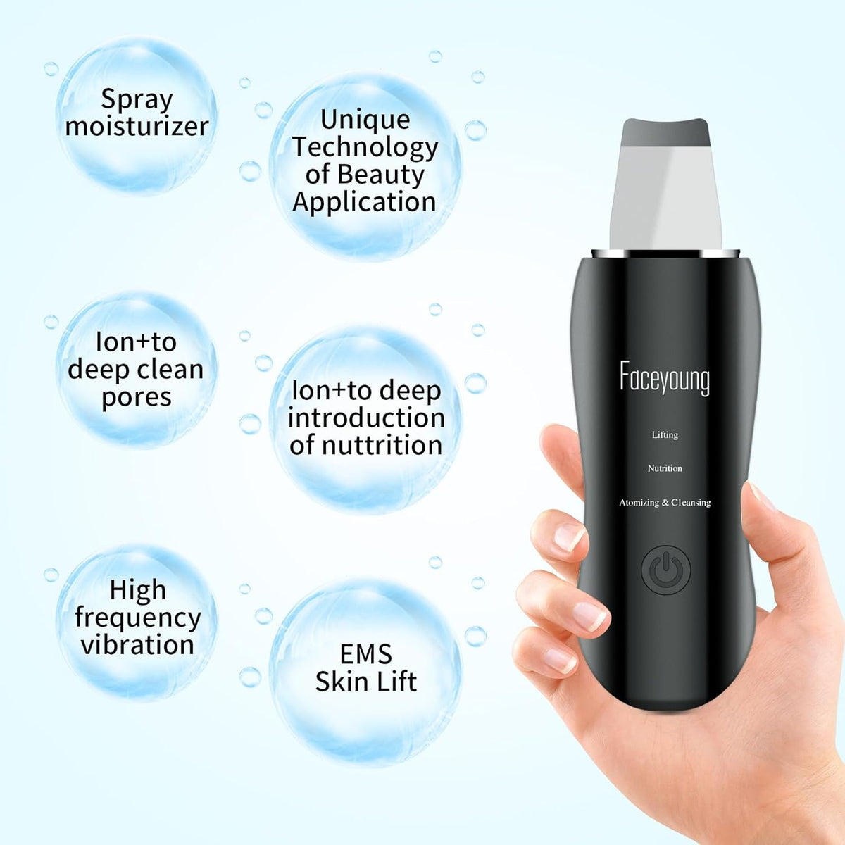 Facial Skin Cleanser with Mister, Upgraded Sprayer, Blackhead Extractor for Deep Cleansing and