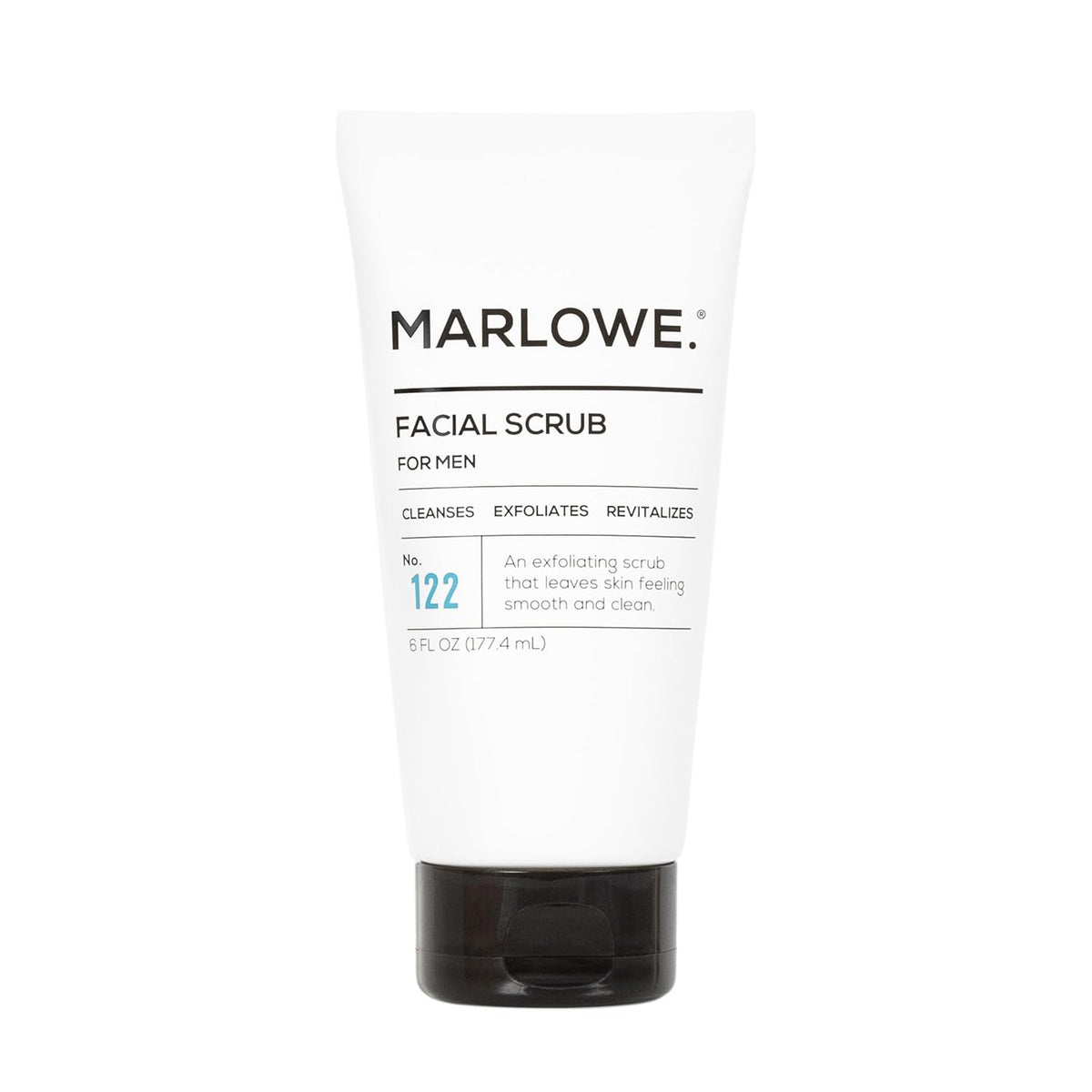 MARLOWE. No. 122 Facial Scrub 6 oz, Gentle Face Exfoliator with Apricot Seed Powder & Pumice