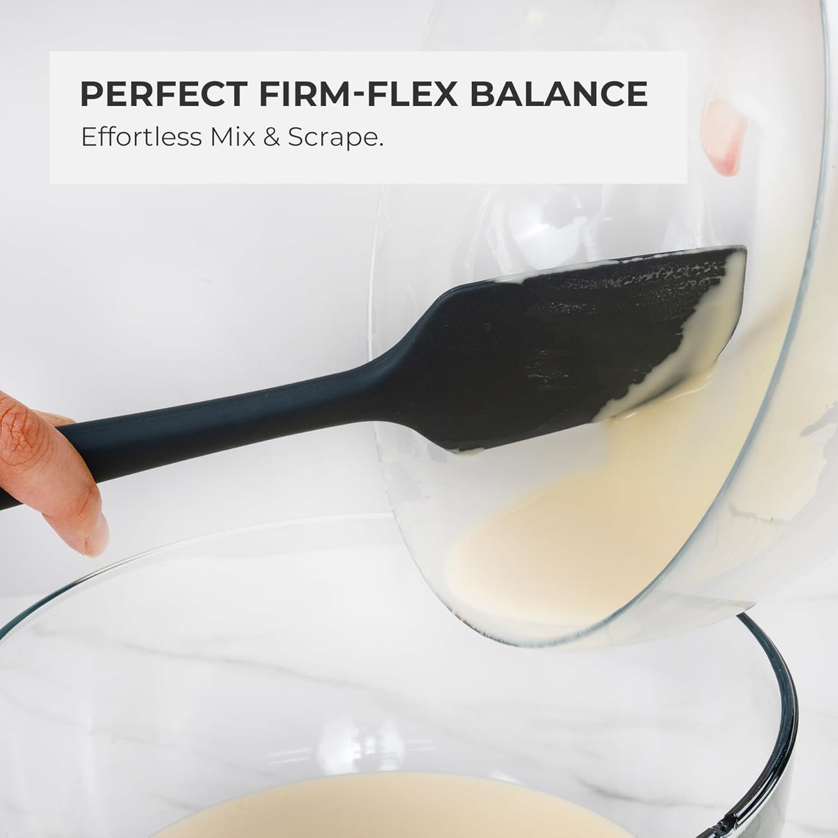 Elihome Skinny Silicone Spoonula - Non-Stick Heat Resistant Silicone Scraper Spatula for Mixing
