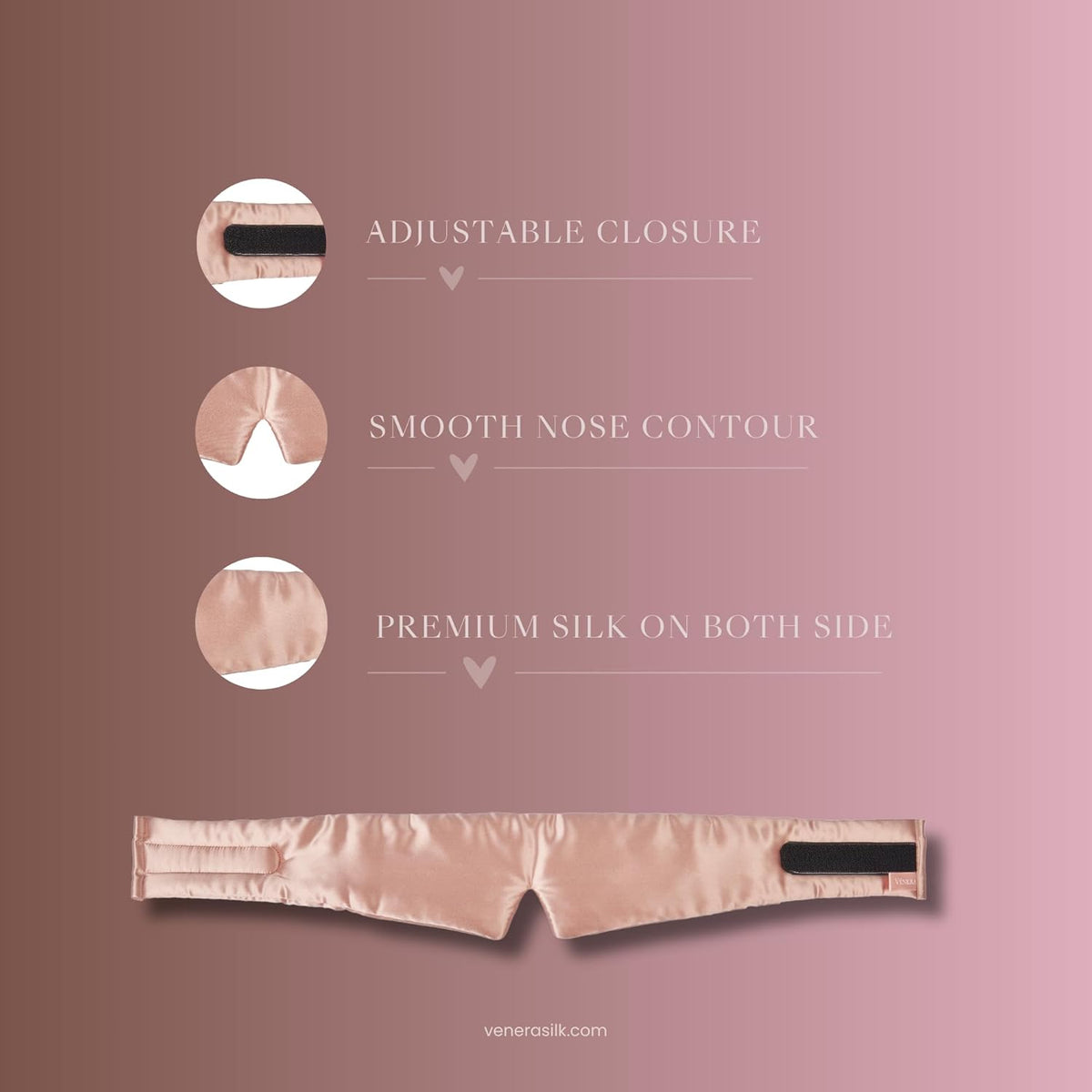 Silk Eye Mask - 100% Pure Mulberry 22 Momme Silk Sleep Mask, Adjustable Sleep Mask for Women and