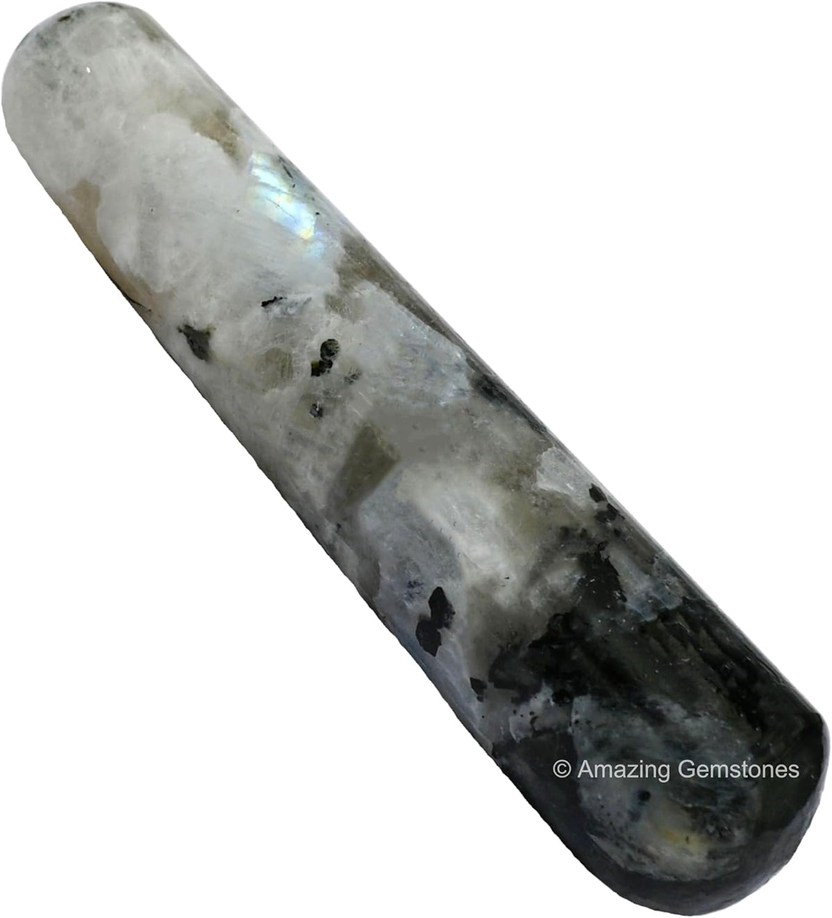 Amazing Gemstone Rainbow Moonstone Crystal Wand Massage Stick - Pelvic Wand Gua Sha for Adults