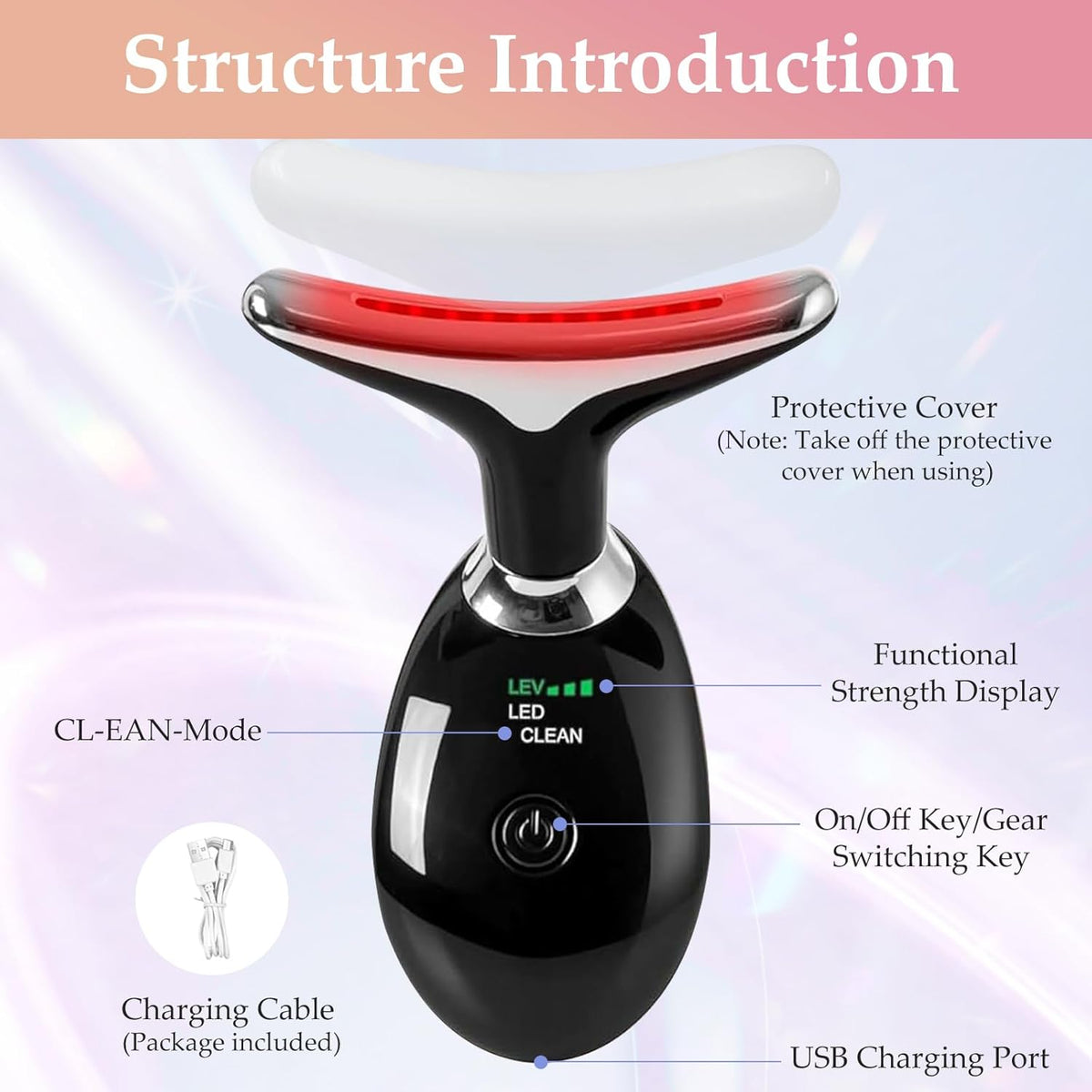 Facial and Neck Massager, Lymphatic Drainage Facial Massager Designed Specifically for The Face and