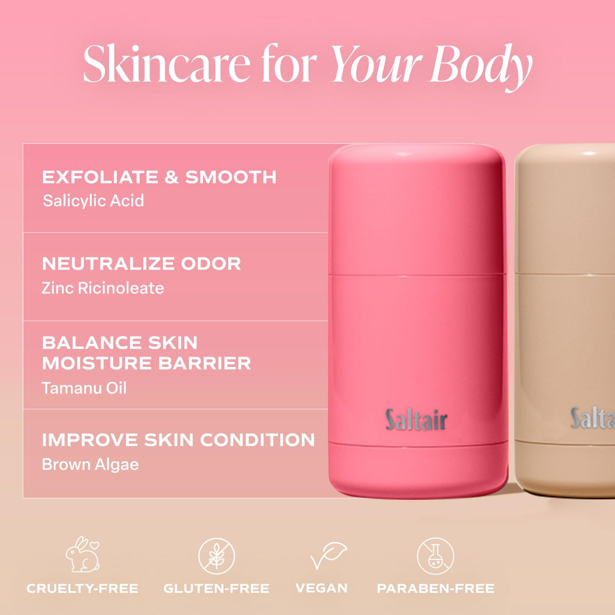 Saltair Skincare Deodorant - Aluminum-Free Deodorant for Men and Women with Long Lasting Odor