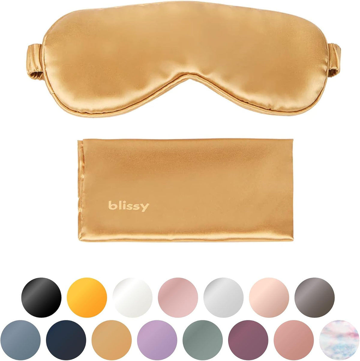 Blissy Silk Sleep Mask - Silk Eye Sleeping Mask for Women & Men for Total Blackout - 100% Pure