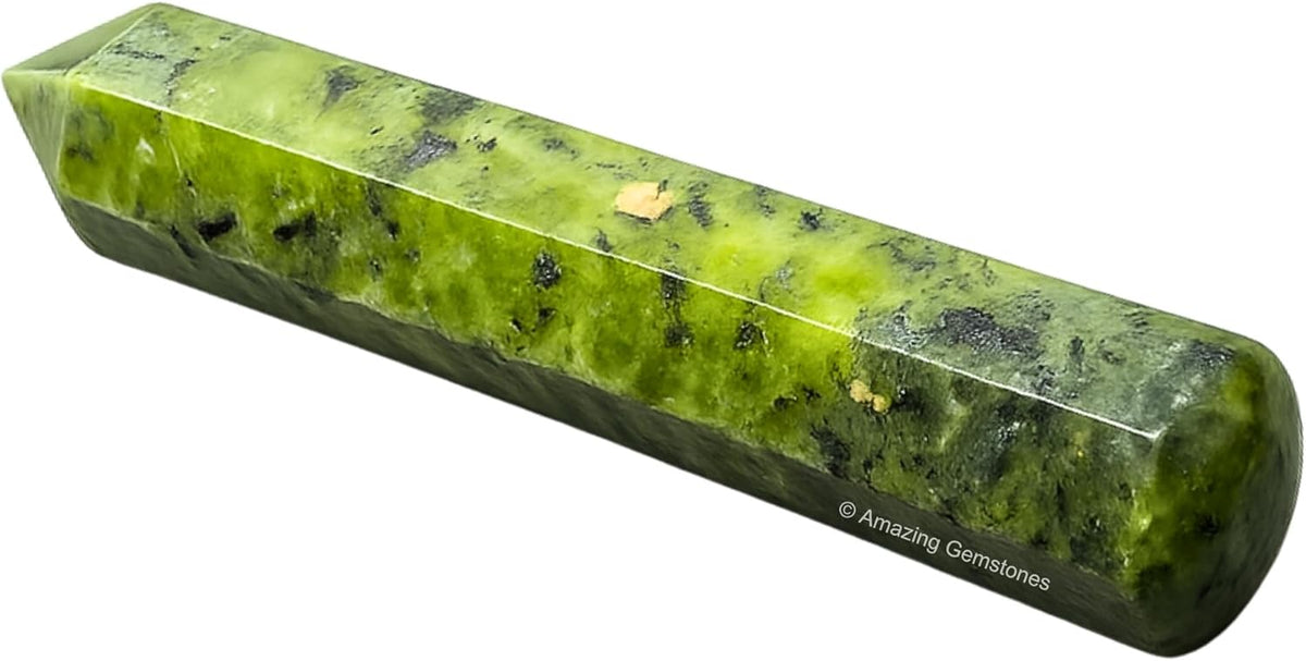 Amazing Gemstone Green Jade Crystal Wand Massage Stick - Pelvic Wand Gua Sha for Adults - Crystals