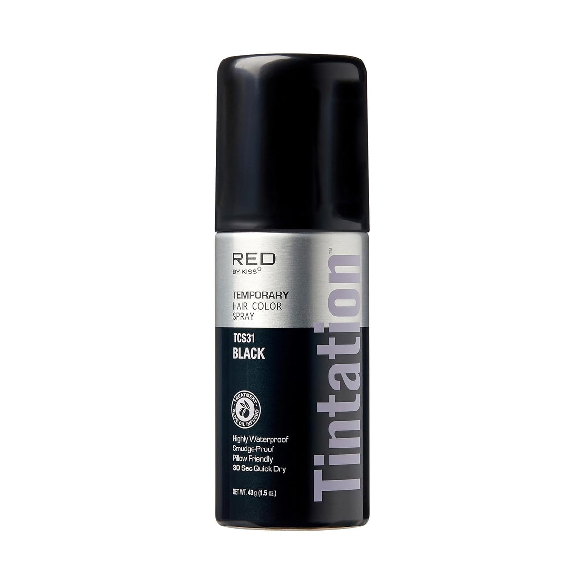 RED by Kiss 1.5OZ. Tintation Temporary Hair Color Spray, Instant Gray Root Cover Up