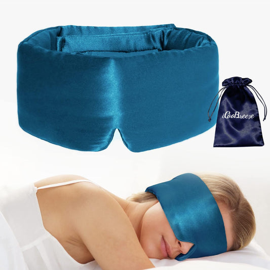 100% Natural Silk Eye Mask for Women Men, Soft Pressureless Cooling Blackout Eye Covers for