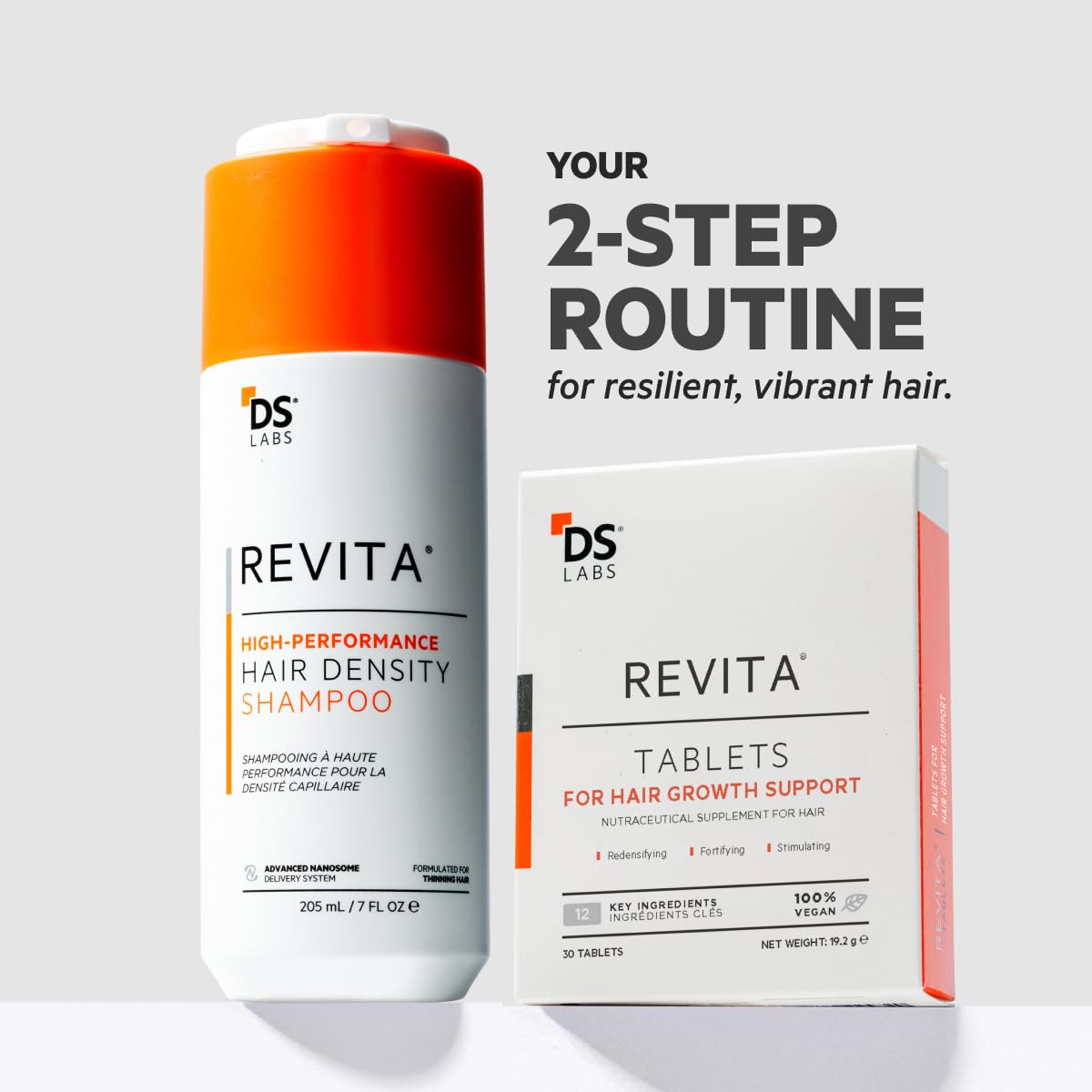 DS Labs Revita Shampoo & Revita Tablets Kit, 205mL & 30 Tablets – Scalp First Cleanse & Daily