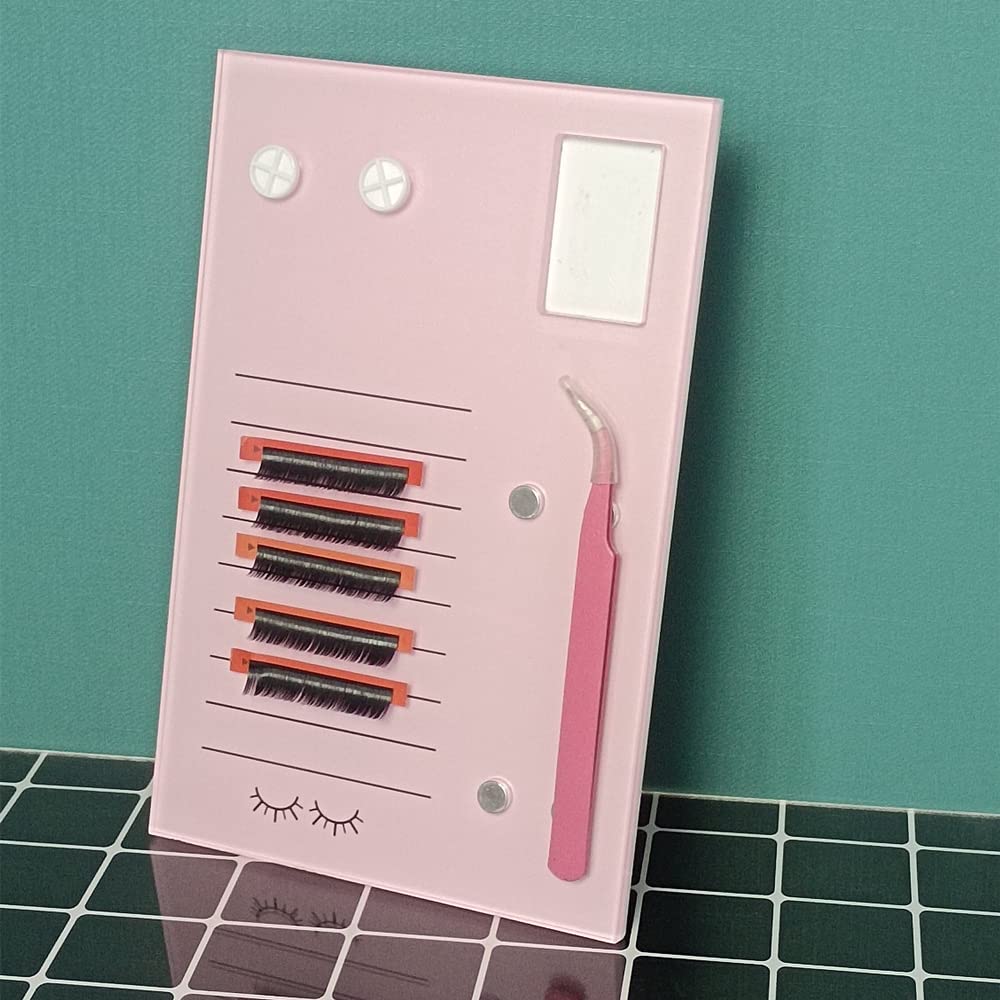 Grafting False Eyelash Acrylic Extension Pallet, Eyelash Extension Glue Tweezers Plate Pad Makeup