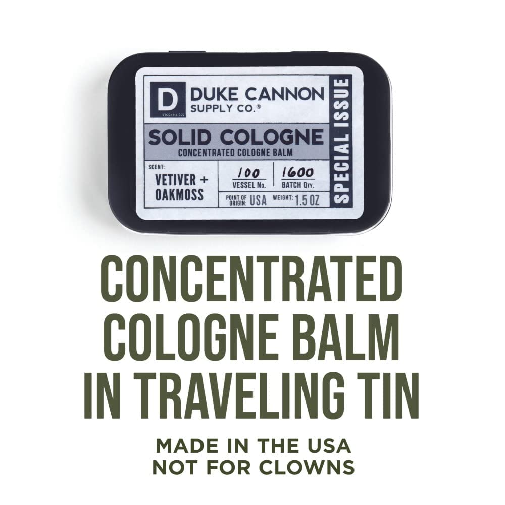 Duke Cannon Supply Co. Solid Cologne for Men Special Issue Vetiver and Oakmoss (Fresh Air