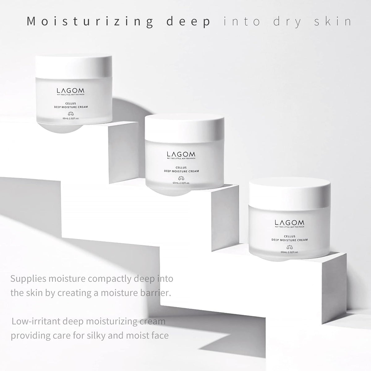 LAGOM Cellus Deep Moisture Cream Natural Moisturizer with Ceramide and D-Panthenol (B5) Smooth