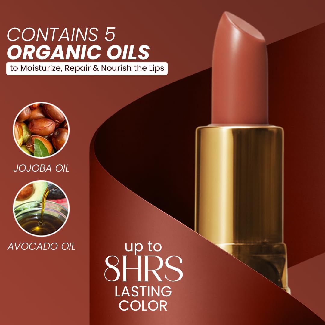 Essence Of Argan Tea Berry Lipstick for Cracked & Dry Lips - 100% Organic Argan & Jojoba Oil, Shea