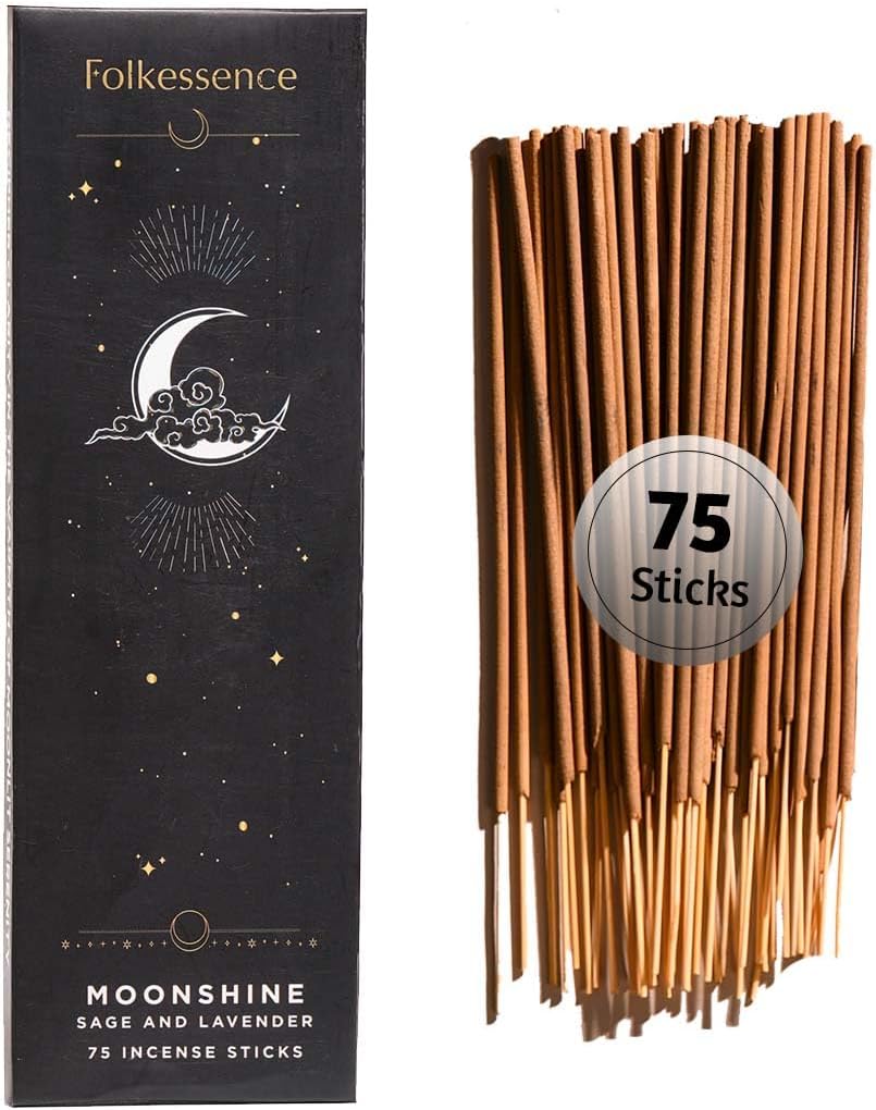 Folkulture Incense Sticks for Home | Pack of 75 (8") Insence-Sticks for Meditation with 45 Mins