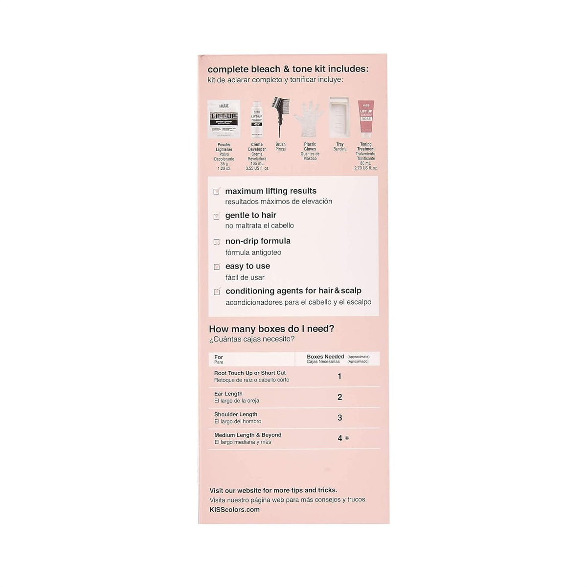 KISS Lift Up Complete Hair Bleach Kit with Revitalizing Plex Serum, Strengthen and Protect Hair
