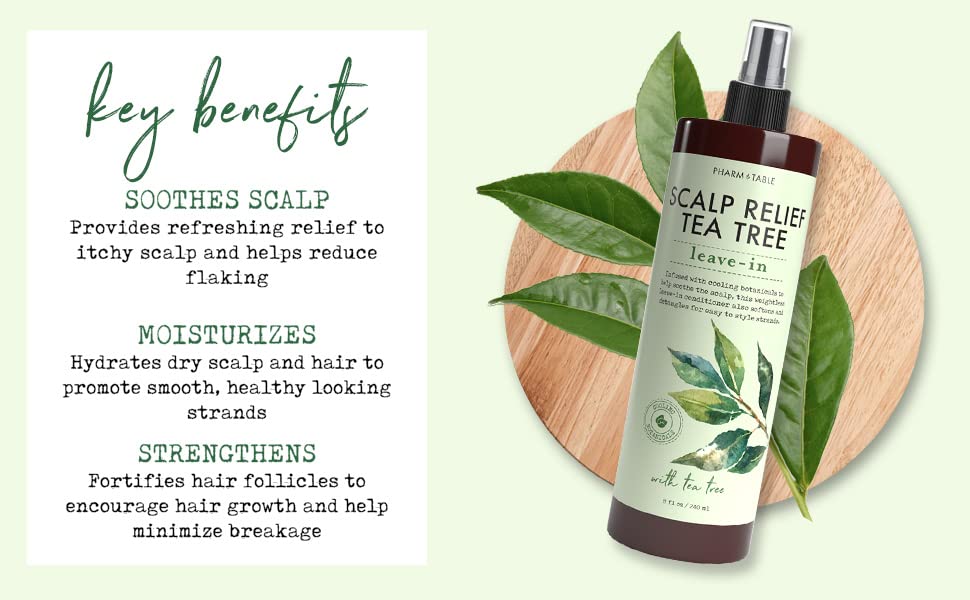 Leave In Conditioner Spray - Tea Tree Scalp Treatment - Anti-Dandruff Treatment, Dry & Itchy Scalp