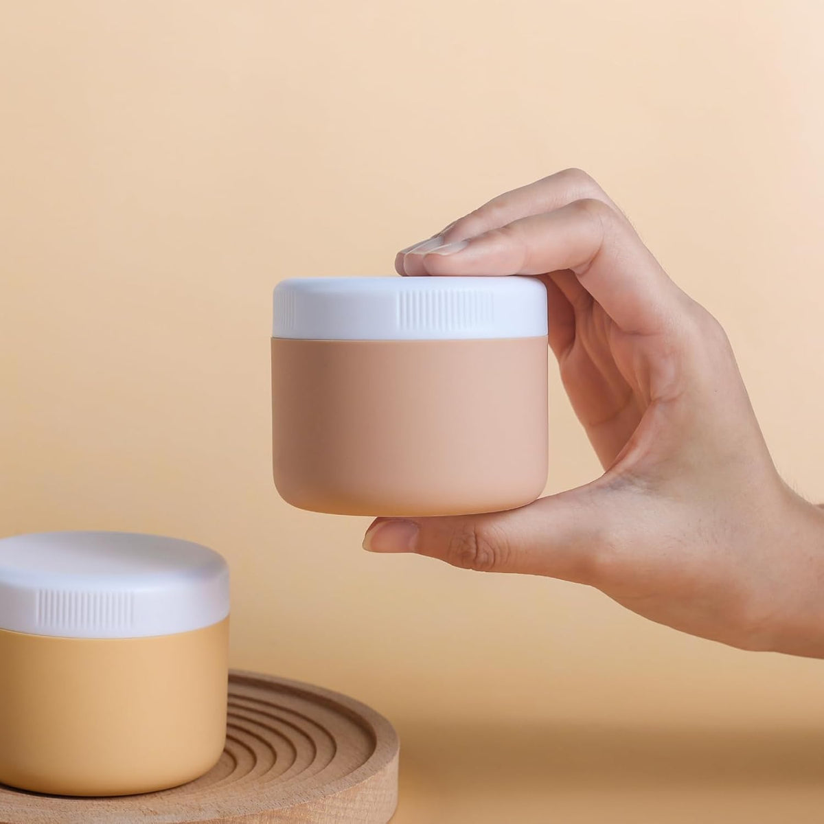 Travel Containers for Toiletries, Silicone Cream Jars BPA-Free, Leak-proof 1.35oz Travel Size