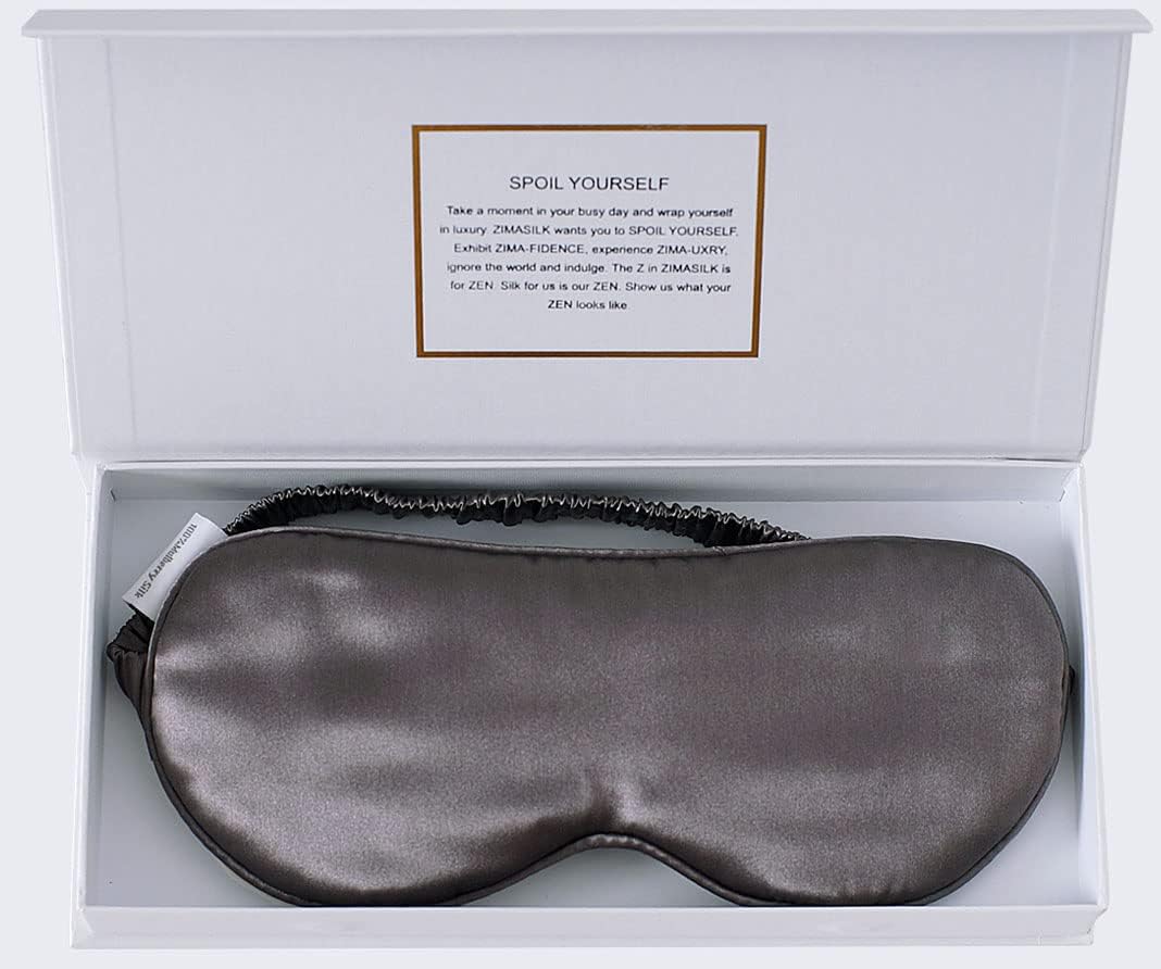 ZIMASILK Adjustable 100% 22 Momme Mulberry Silk Sleep Mask for Sleeping, Filled with Premium