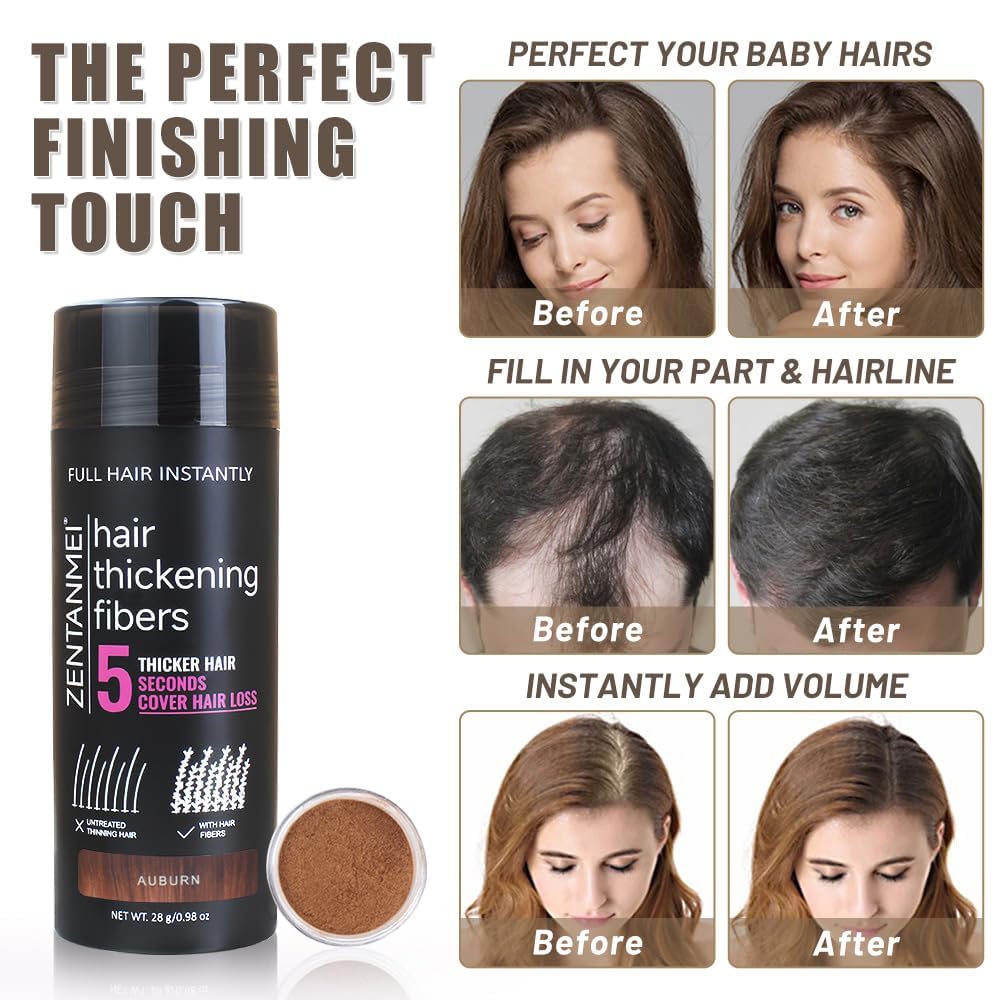 Hair Fibers for Thinning Hair for Women All-Natural Hair Building Fibers 0.98 Oz Hair Volume Powder