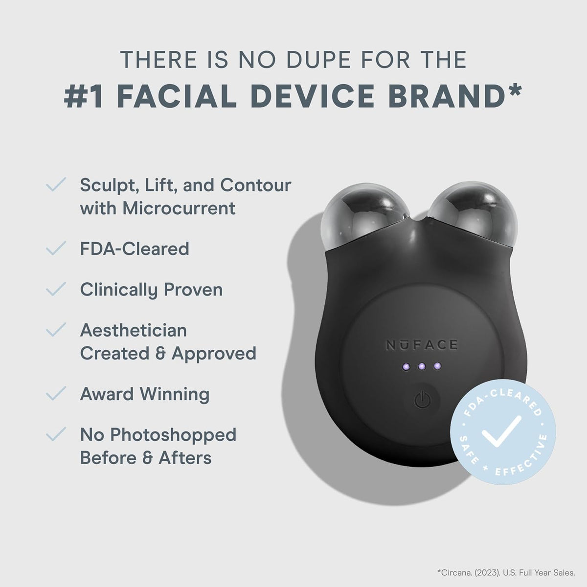NuFACE MINI+ Microcurrent Facial Device Kit - FDA Cleared Face Sculpting & Skin Tightening Device