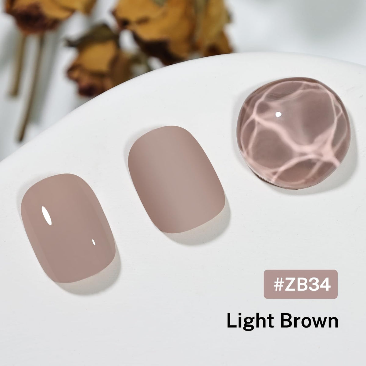 16.5ml Light Brown Nail Polish Large Volume Quick Dry Nail Polish, Long Lasting Shine, Fingernail
