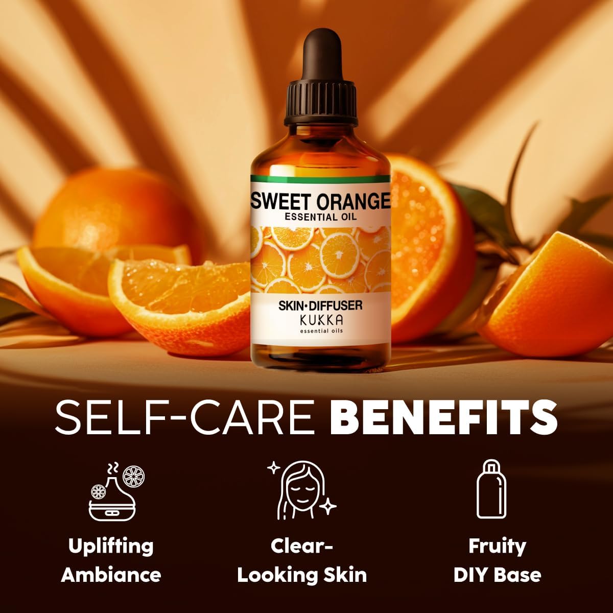 Kukka Orange Essential Oil - 4 Fl Oz - Essential Oil for Diffuser Sweetens Your Environment for