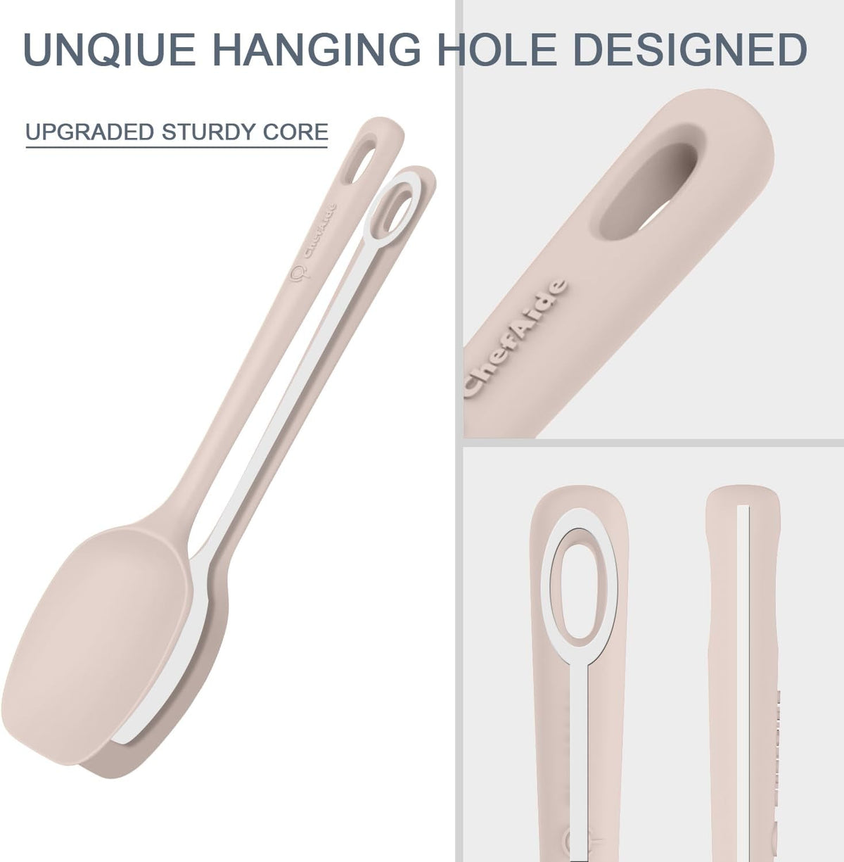 5 Pieces Silicone Spatula Set, Food Grade Rubber Spatula, Upgrade Strong Handle with Ergonomic