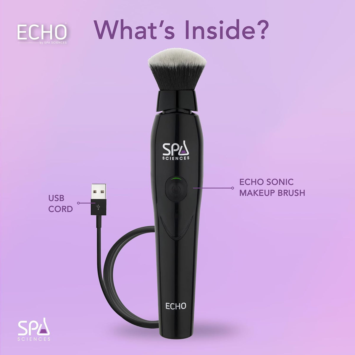 Spa Sciences ECHO - Makeup Brush for Flawless Blending, Contouring, Highlight & Airbrush Finish - 3